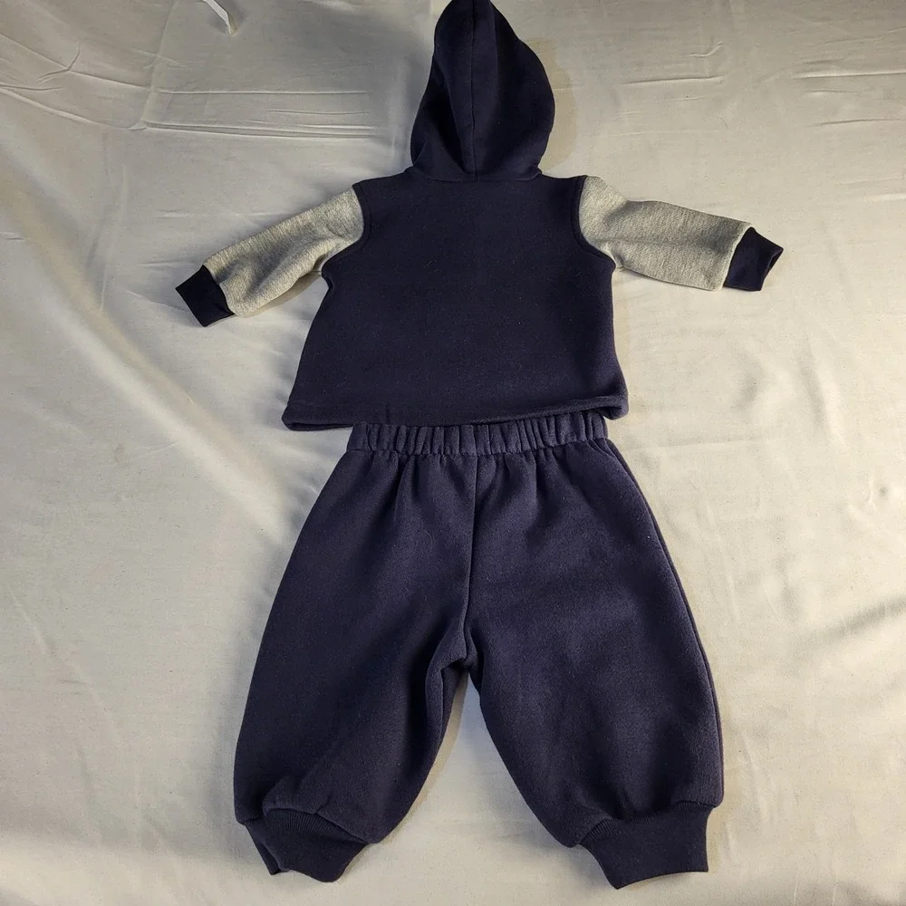 NWT Vintage 3-6M Frosty the Snowman Hoodie + Sweatpants Navy Frosty Train